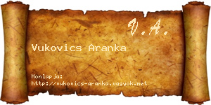 Vukovics Aranka névjegykártya
